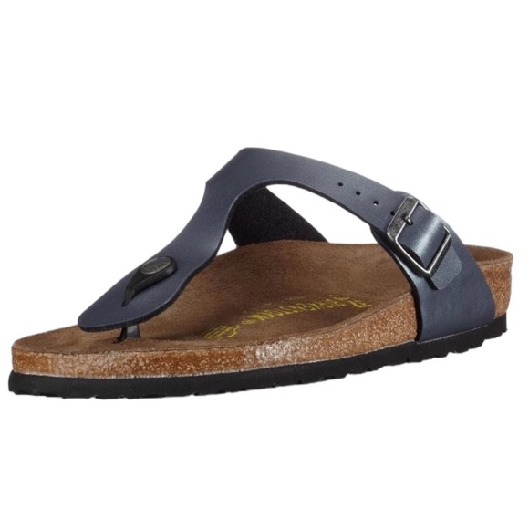 BIRKENSTOCK GIZEH Metallic Onyx Birko-Flor Thong Sandals Women's 37 US 6-6.5 - Picture 1 of 16